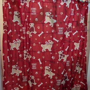 Festive Red Dog Shower Curtain